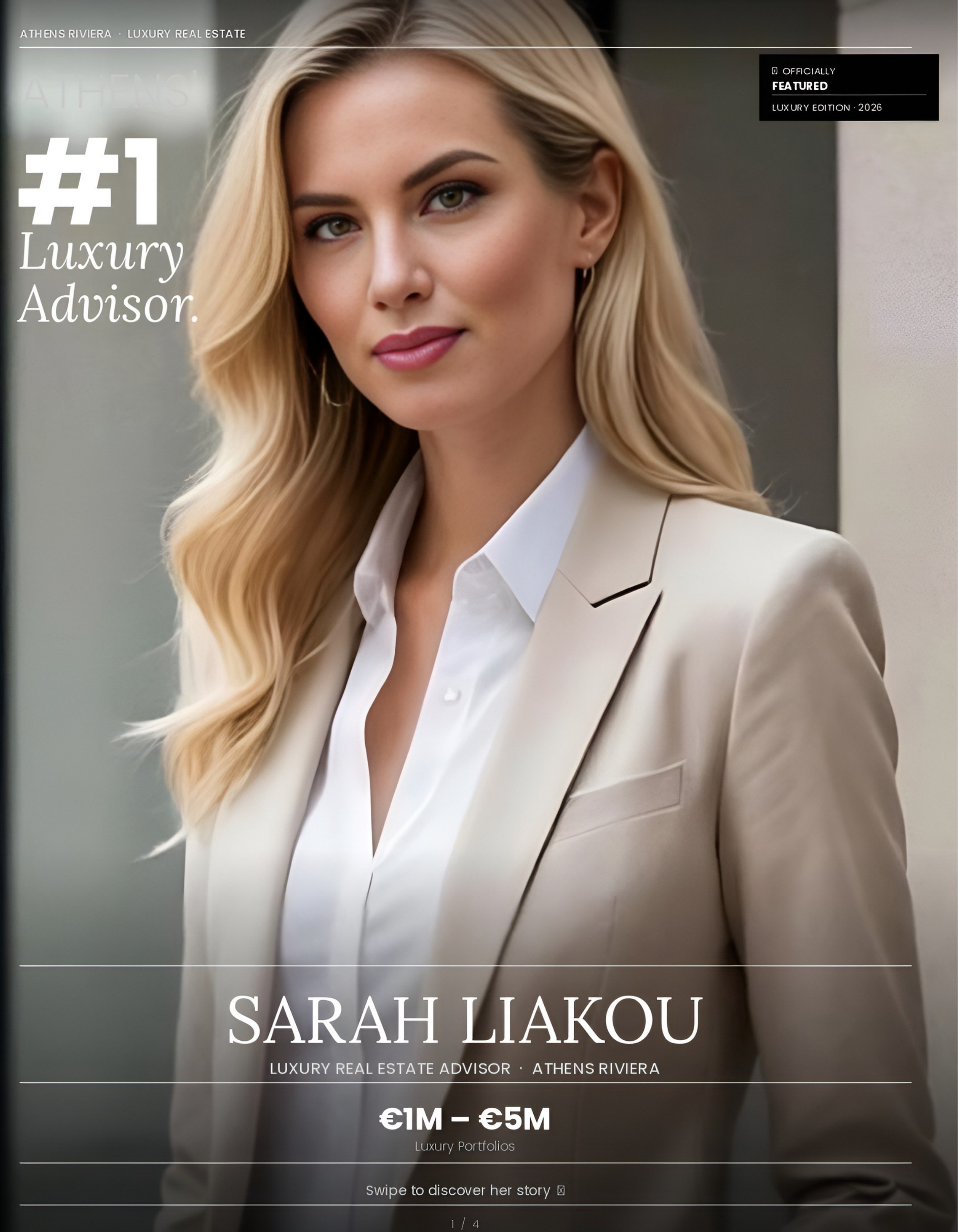 Sarah Liakou — The 1% Agent Cover